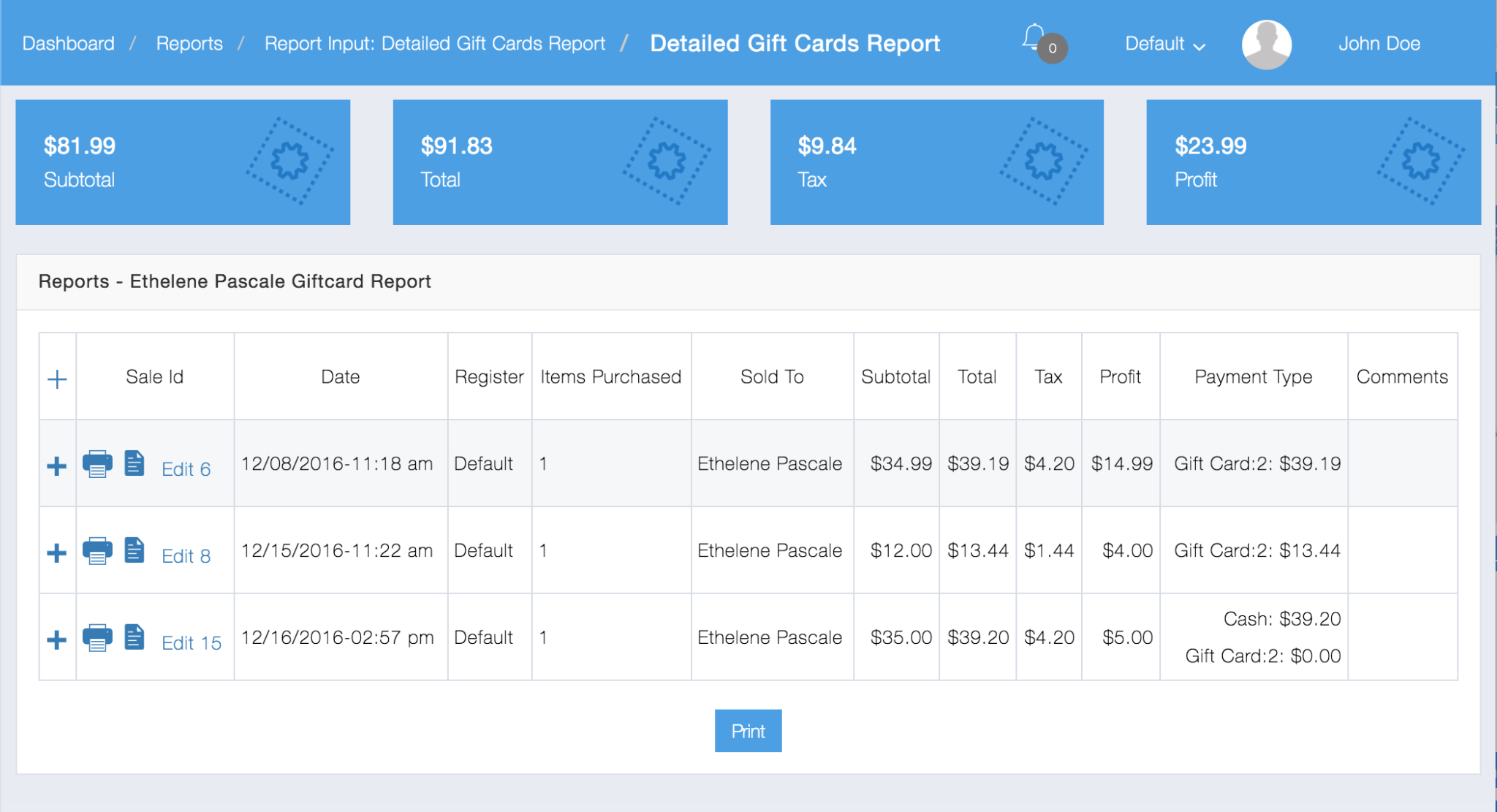 Reports InventoryFlo